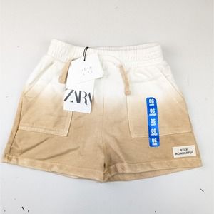 Zara Tan Dip Dye Cotton Shorts